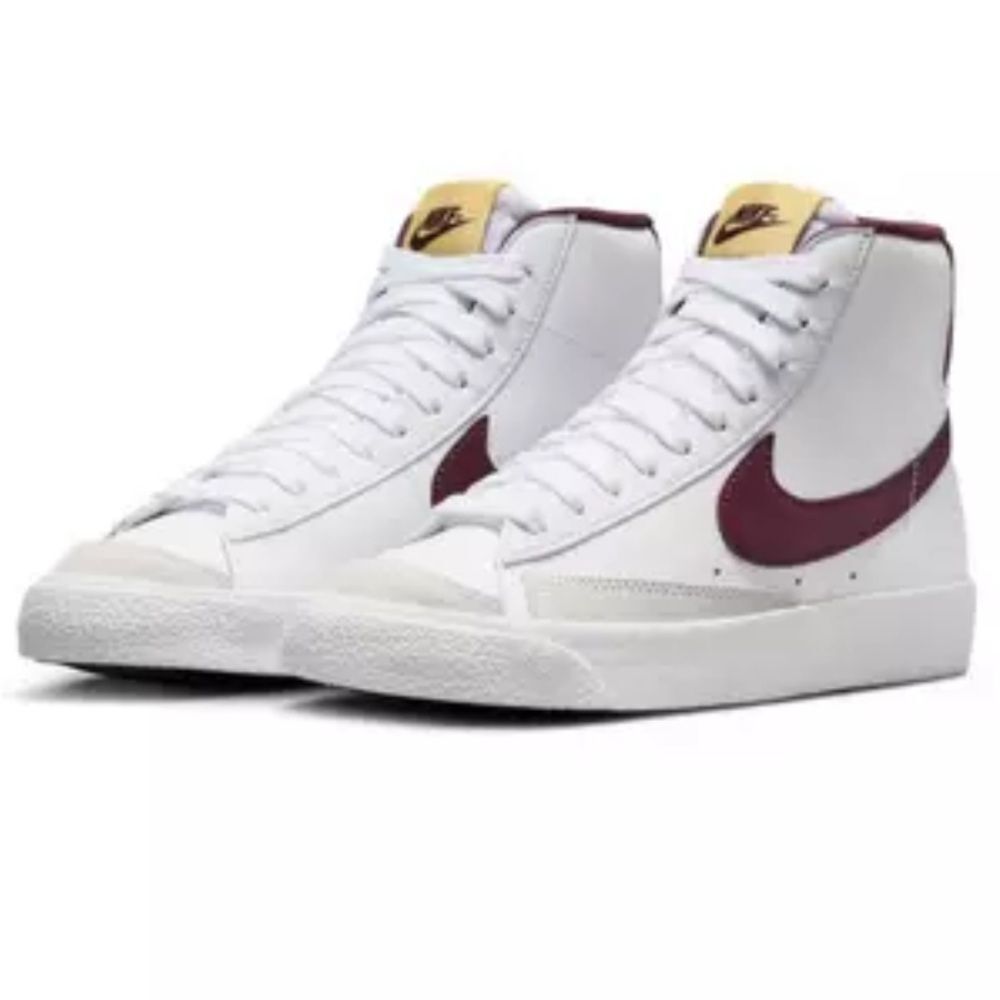 Nike Blazer Mid '77 "White/Saturn Gold/Burgundy” Grade School Girls Shoe: 7Y